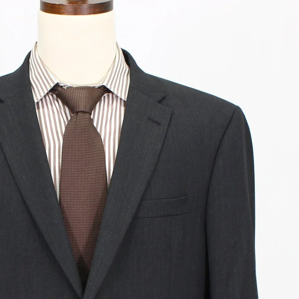 Tommy Hilfiger 46L Gray Solid 2-Button Sport Coat Blazer Jacket G888